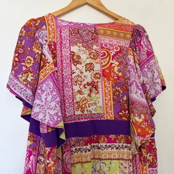 Kiyonna Plus Size Mediterranean Breeze Boho Maxi Kaftan Dress Size 3X - Picture 5 of 10